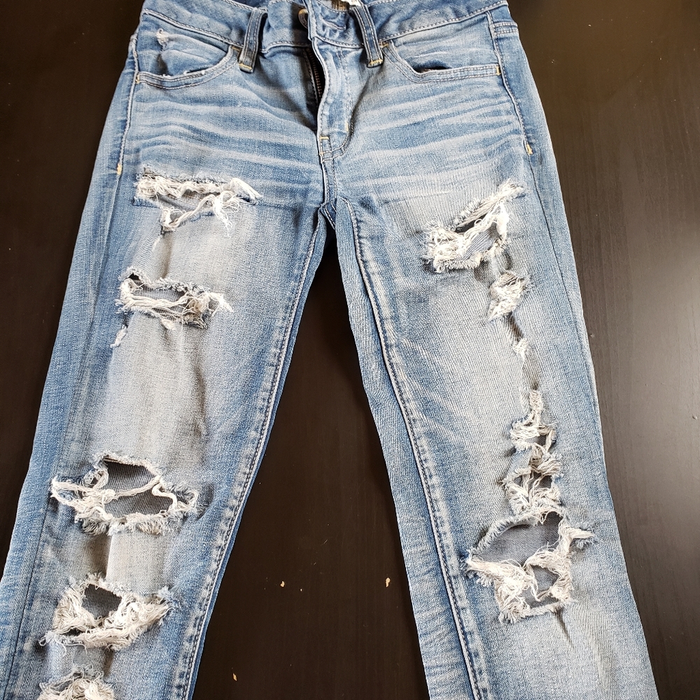 American Eagle Ripped Super Stretch Jeans